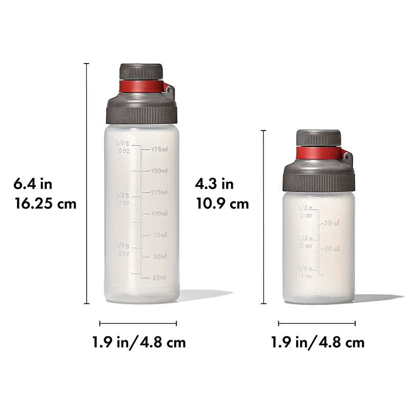 Sauce Squeeze Bottle - 3/6オンス漏れ防止スクイーズボトルスケール付きキッチンサラダソースセットポータブルスクイーズオイルボトルスパイシー容器屋外ピクニック用