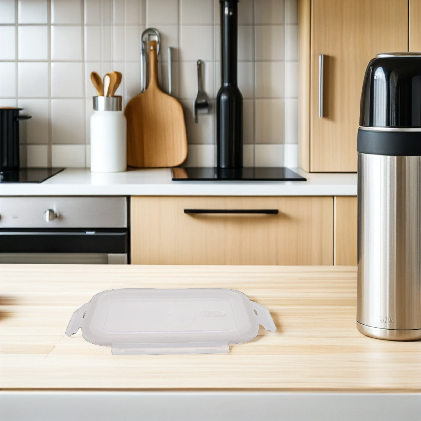 Meal Prep Glass Containers With Lids - 気密性のある長方形容器蓋 シリコンシール漏れ防止ガラス製ランチボックスカバー 7.8x5.8インチ容器用交換カバー ミールプレップ用