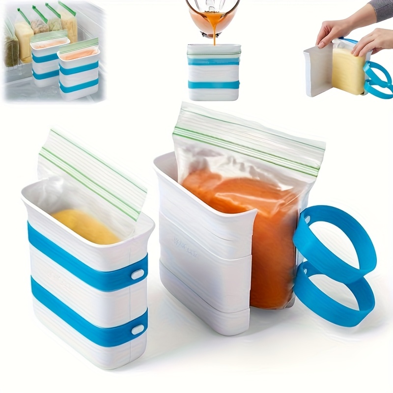 Meal Prep Frozen Food - 1/2個入り冷凍食品ブロックメーカー、残り物、スープ、ソース、スムージー用の食事準備容器、耐久性のあるプラスチック製、お手入れ簡単なデザイン