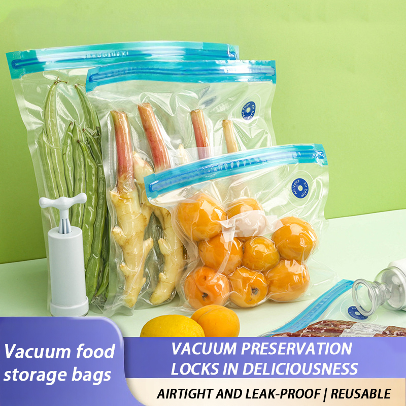 Meal Prep Ziplock - 再利用可能な真空シーラーバッグ、ジップロック付きBPAフリー食品保存袋、真空調理や冷凍庫での保存に最適