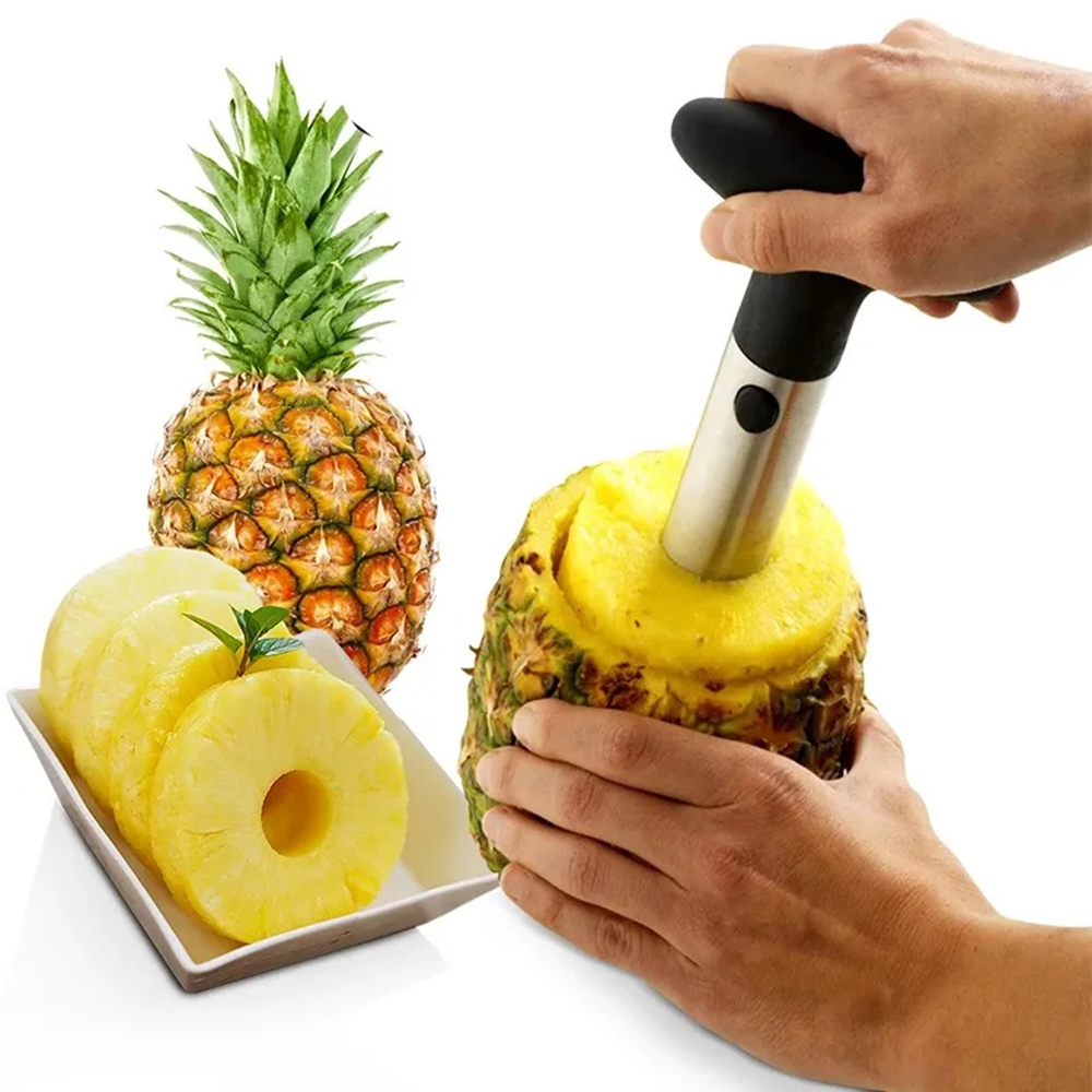 Pineapple Corer Slicer - 1個入り スポットステンレス製 パイナップルピーラー パイナップルコアラー スライサー フルーツカッター