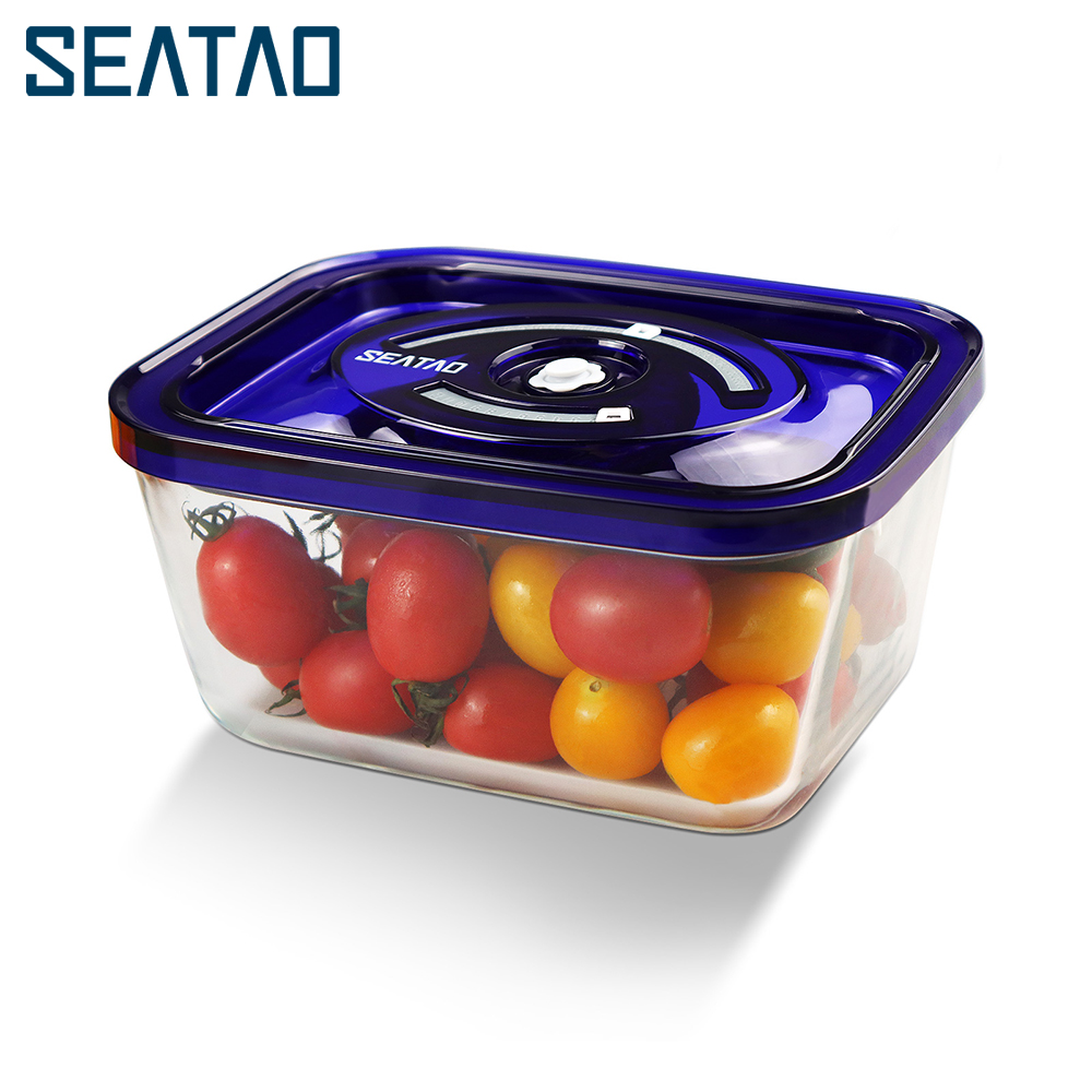 Meal Prep Glass Containers With Lids - Seataoガラス食品収納コンテナは、食事の準備をしている蓋付きの真空シーラー気密ストレージコンテナを保存します