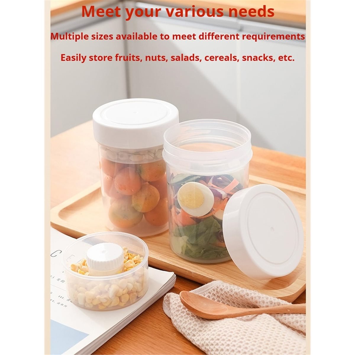漏れ防止サラダジャー - 湿気/乾燥分離容器、3in1サラダ - Meal Prep Jar Salad のレビューと価格