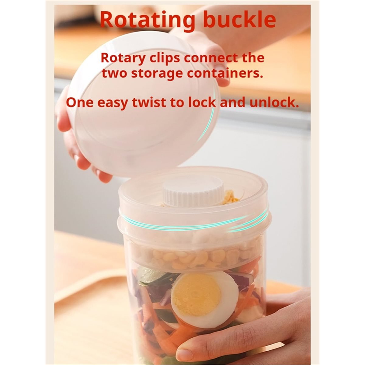 漏れ防止サラダジャー - 湿気/乾燥分離容器、3in1サラダ - Meal Prep Jar Salad のレビューと価格