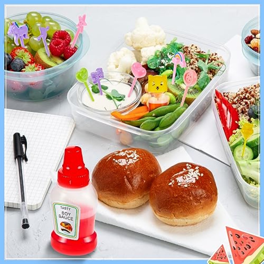 26個入りランチ弁当用醤油ケース容器、5個のミニ調味料スクイ - Sauce Squeeze Bottle のレビューと価格