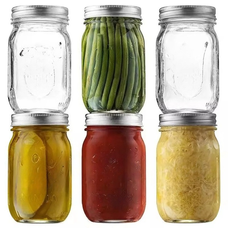 蓋付きメイソンジャー1個、缶詰用広口ガラス瓶、センターピース - Meal Prep Jar Salad のレビューと価格