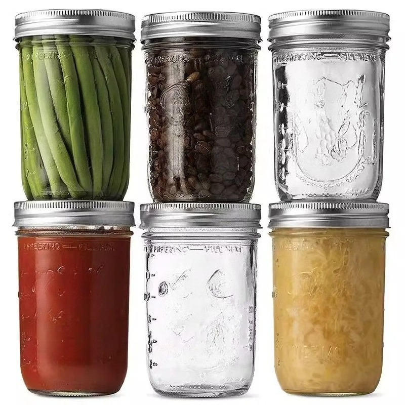 蓋付きメイソンジャー1個、缶詰用広口ガラス瓶、センターピース - Meal Prep Jar Salad のレビューと価格