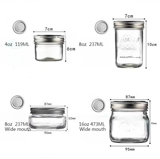 蓋付きメイソンジャー1個、缶詰用広口ガラス瓶、センターピース - Meal Prep Jar Salad のレビューと価格