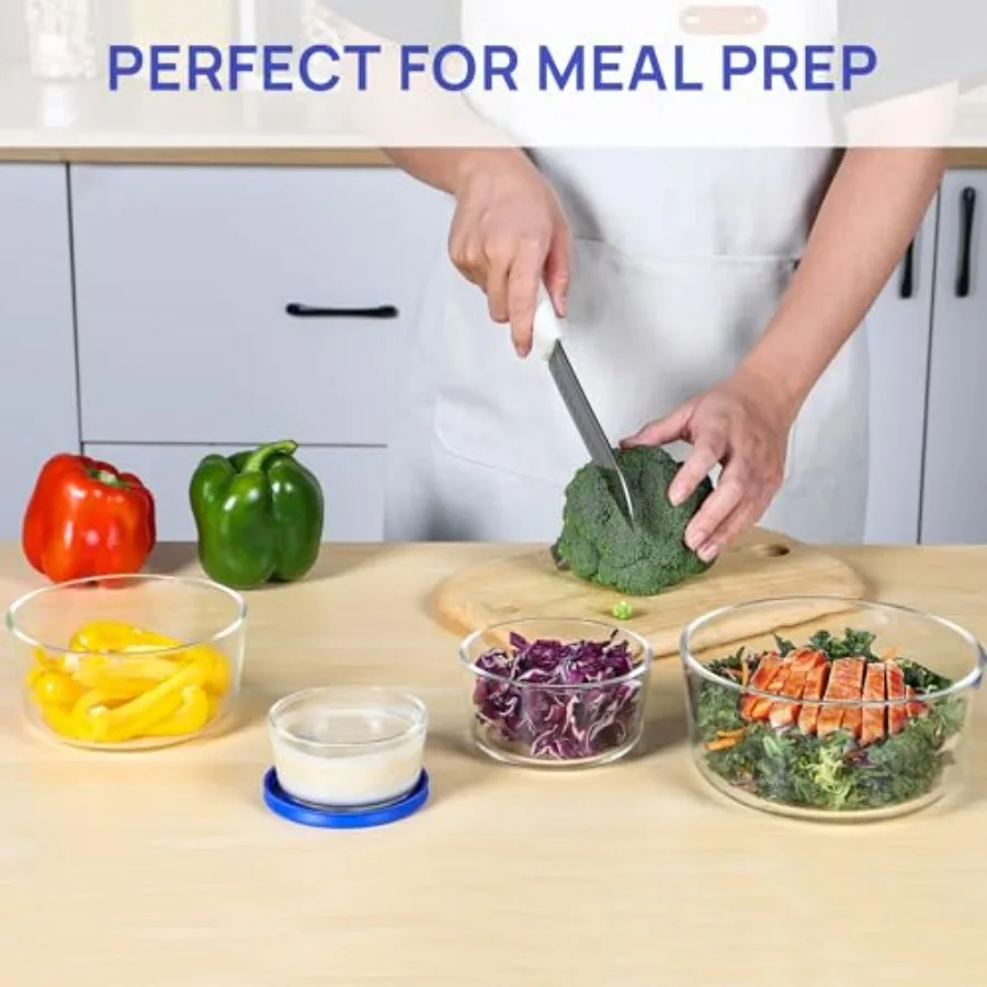 蓋付きガラスボウル4個セット（1カップ、2カップ、4カップ、 - Meal Prep Glass Containers With Lids のレビューと価格