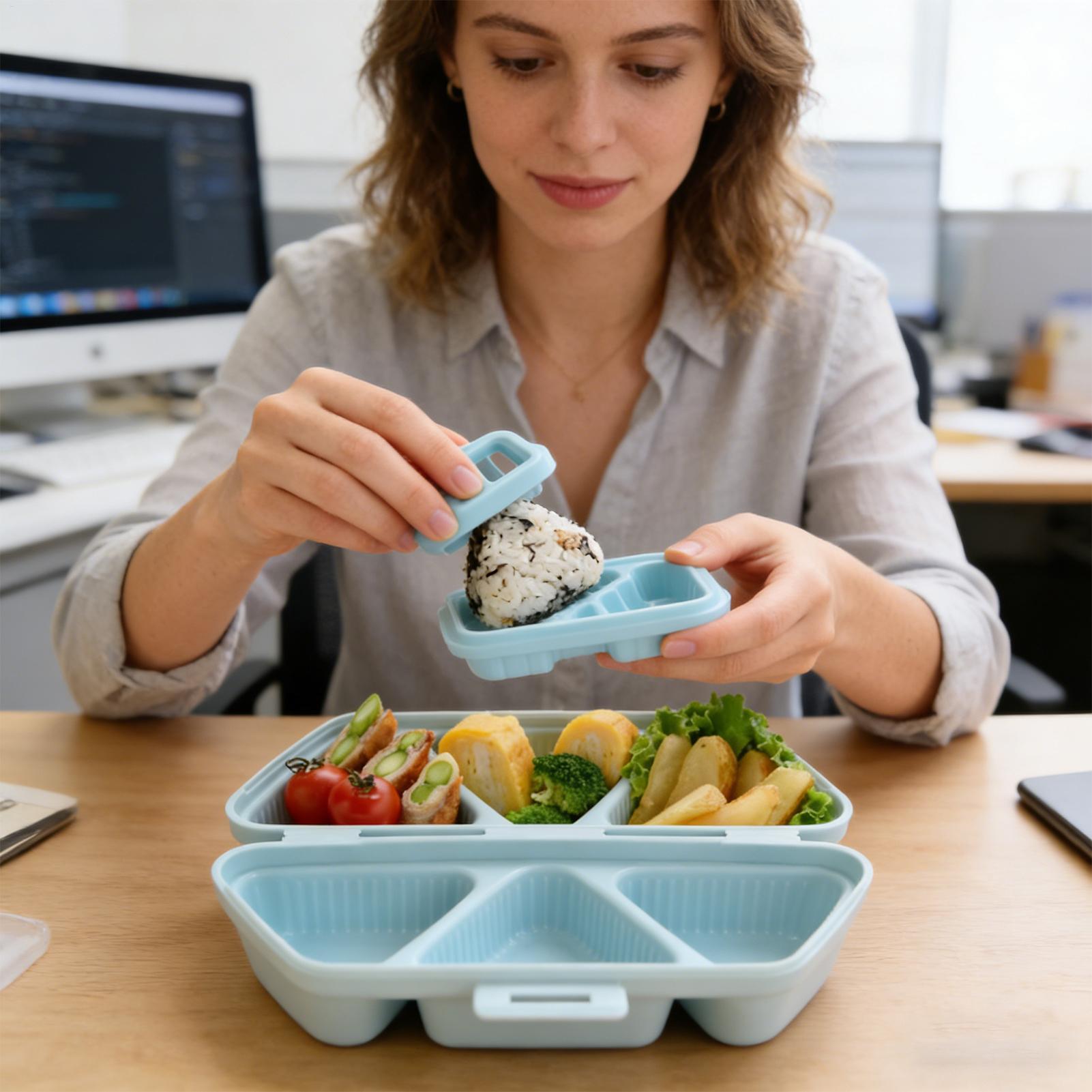 おにぎり型 6穴 日本製 折りたたみ式 食品容器 寿司ご飯型 - Meal Prep With Rice のレビューと価格