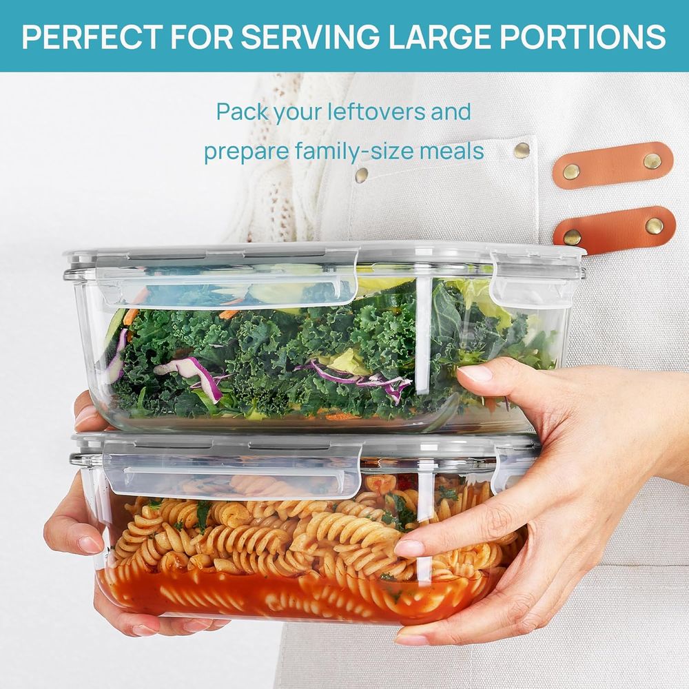 1860ml/63oz 大型ガラス保存容器 蓋付き、食事準備 - Meal Prep Glass Containers With Lids のレビューと価格