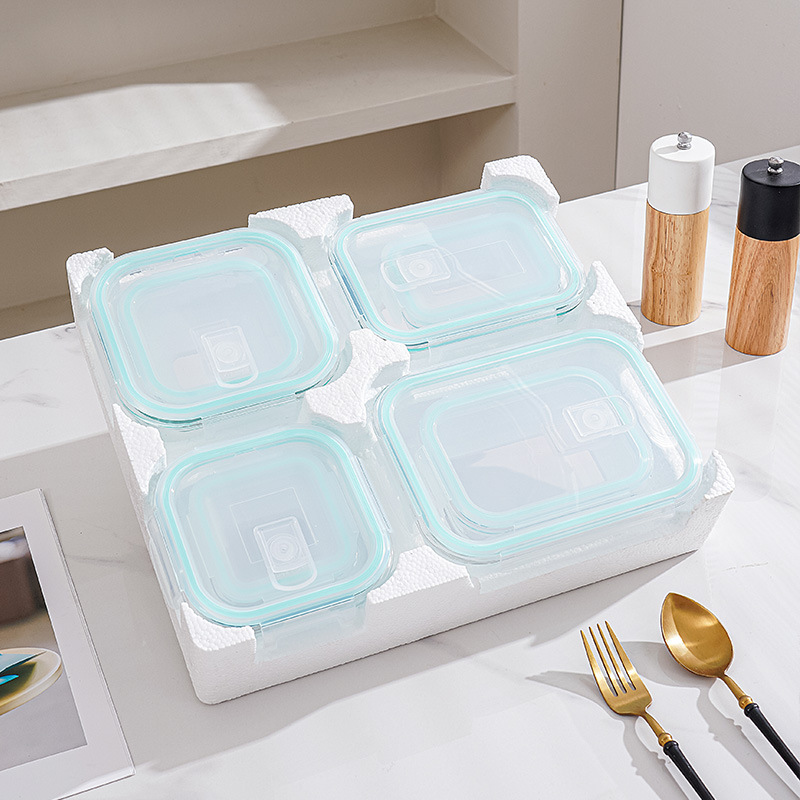 8点セットガラス製ランチ＆保存容器、蓋付きホウケイ酸ガラス弁 - Meal Prep Glass Containers With Lids のレビューと価格