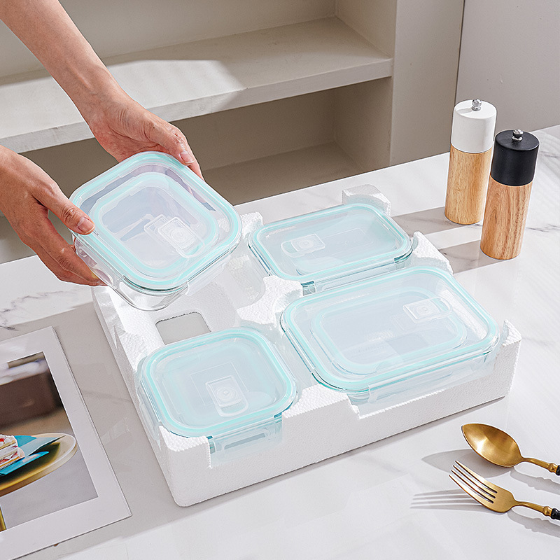 8点セットガラス製ランチ＆保存容器、蓋付きホウケイ酸ガラス弁 - Meal Prep Glass Containers With Lids のレビューと価格