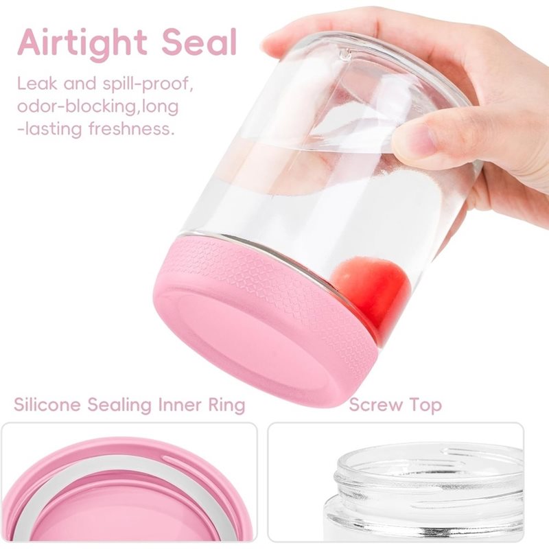 密閉蓋付きソフトガラス瓶、広口ミールプレップジャー（1セット - Meal Prep Glass Containers With Lids のレビューと価格