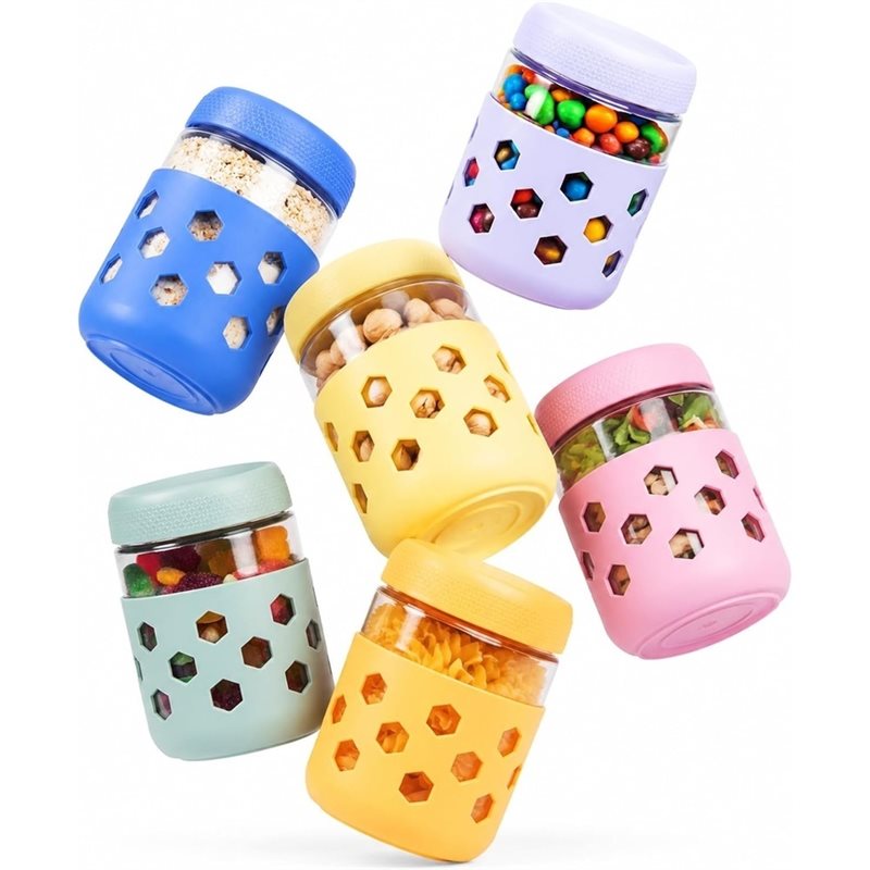 密閉蓋付きソフトガラス瓶、広口ミールプレップジャー（1セット - Meal Prep Glass Containers With Lids のレビューと価格
