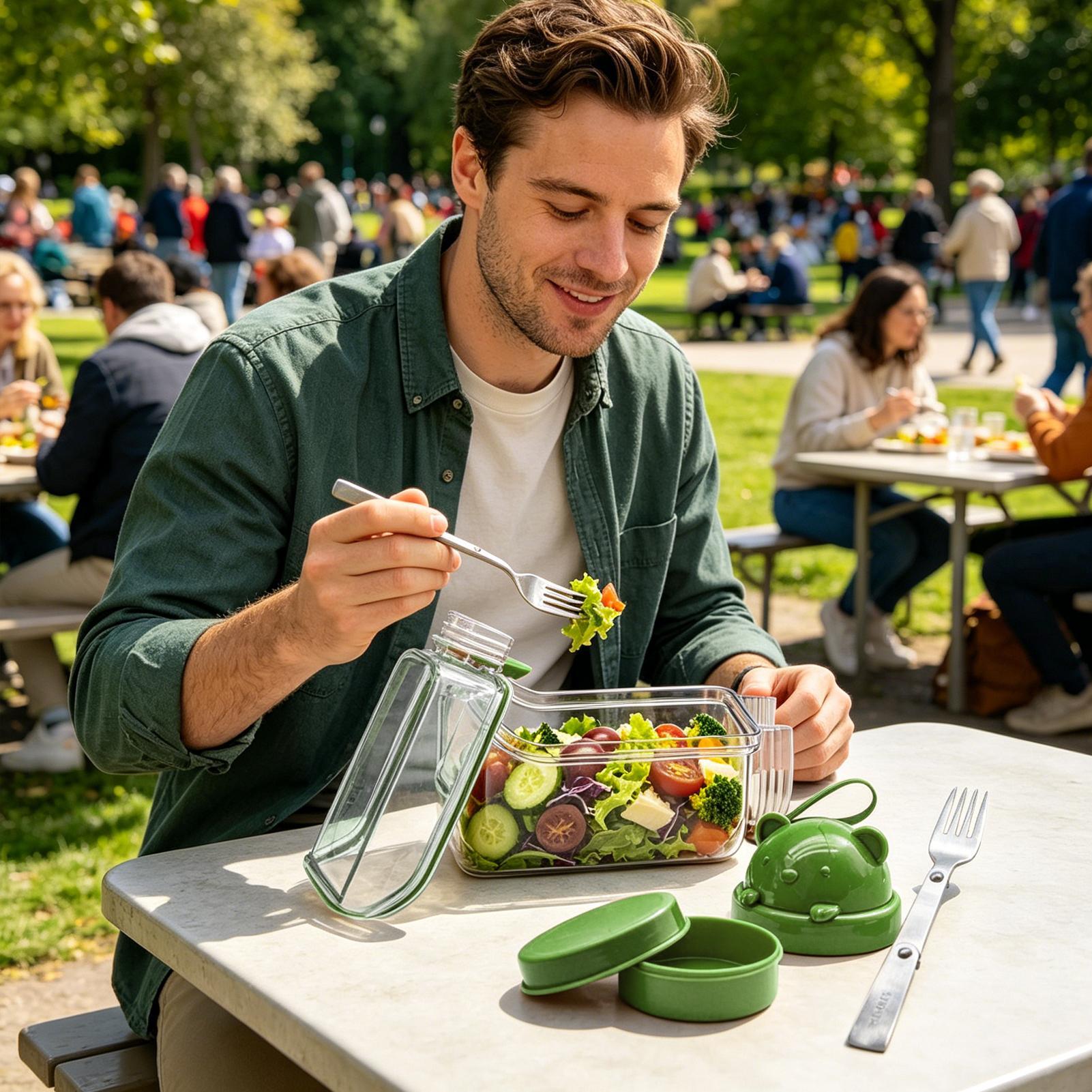 サラダジャー クリアフードオーガナイザー サラダキャニスター - Meal Prep Jar Salad のレビューと価格
