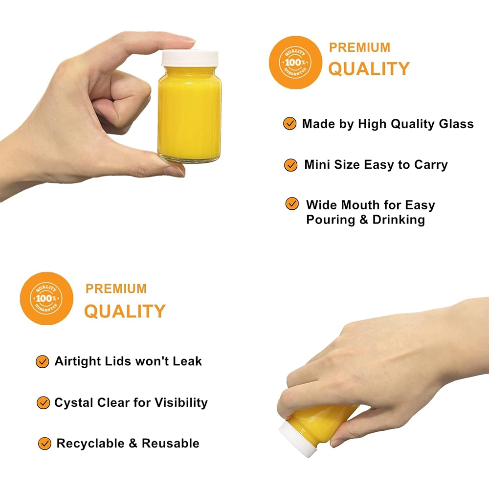 ふた付きガラスボトル、ジュースボトル、キャップ付きショットボ - Meal Prep Juice Bottles のレビューと価格