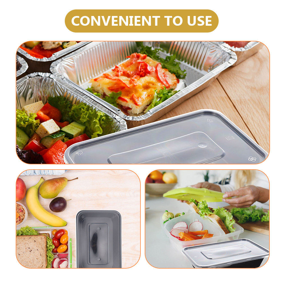 50個入り使い捨て長方形食品容器 蓋付き 持ち帰り用調理済み - Meal Prep With Rice のレビューと価格