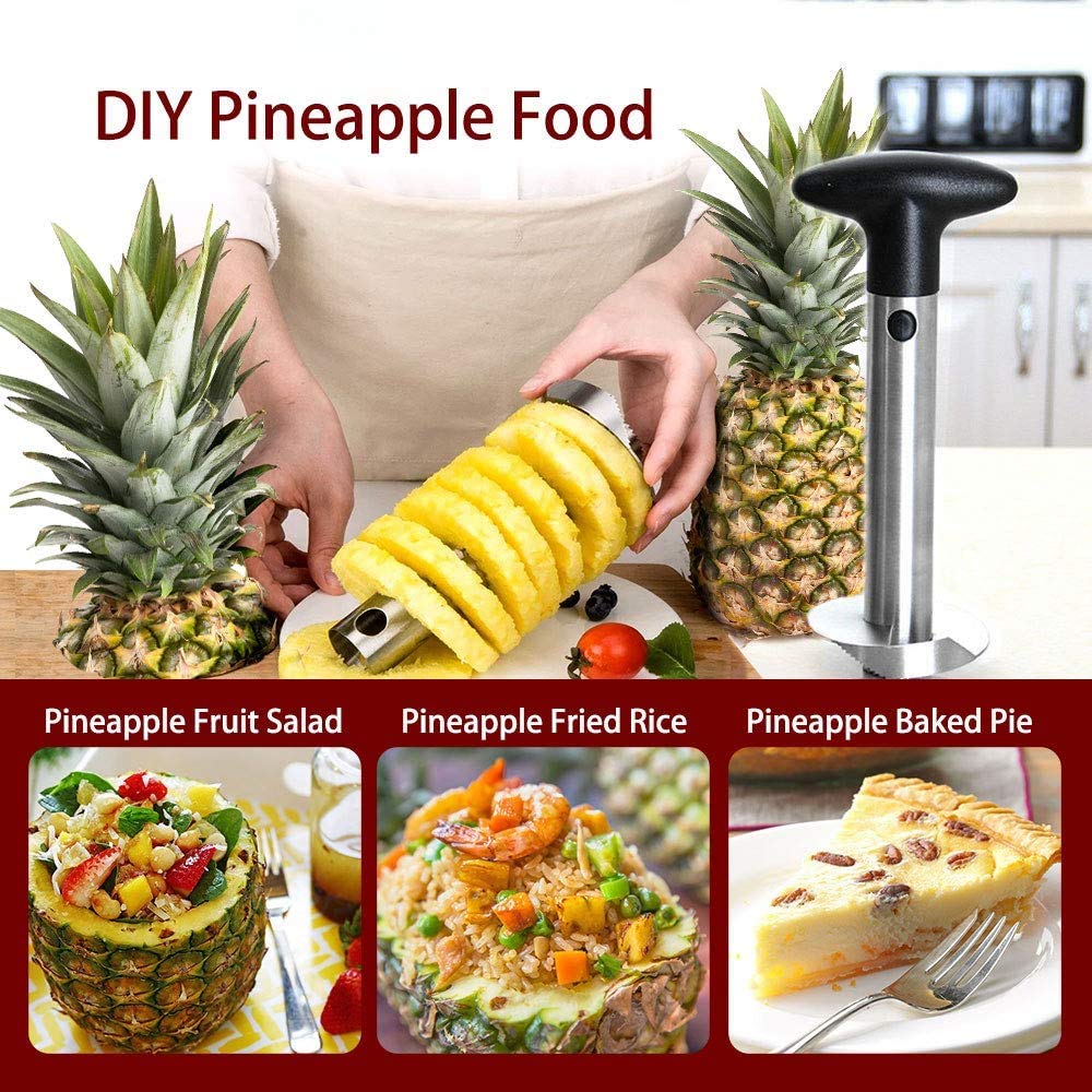 頑丈なパイナップルカッター＆コアラー、ステンレス製パイナップ - Pineapple Corer Slicer のレビューと価格