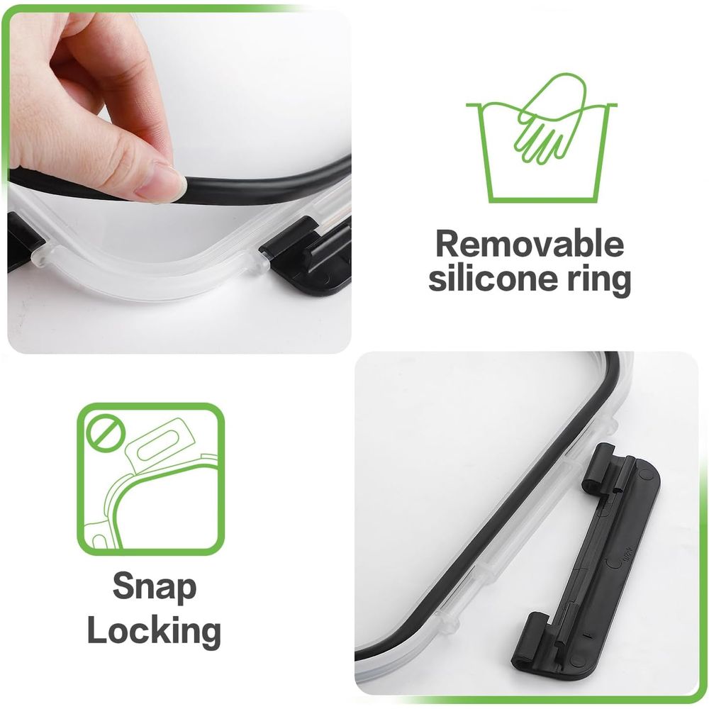 10個入り ホウケイ酸ガラス製ミールプレップ容器、ロック式蓋 - Meal Prep Glass Containers With Lids のレビューと価格
