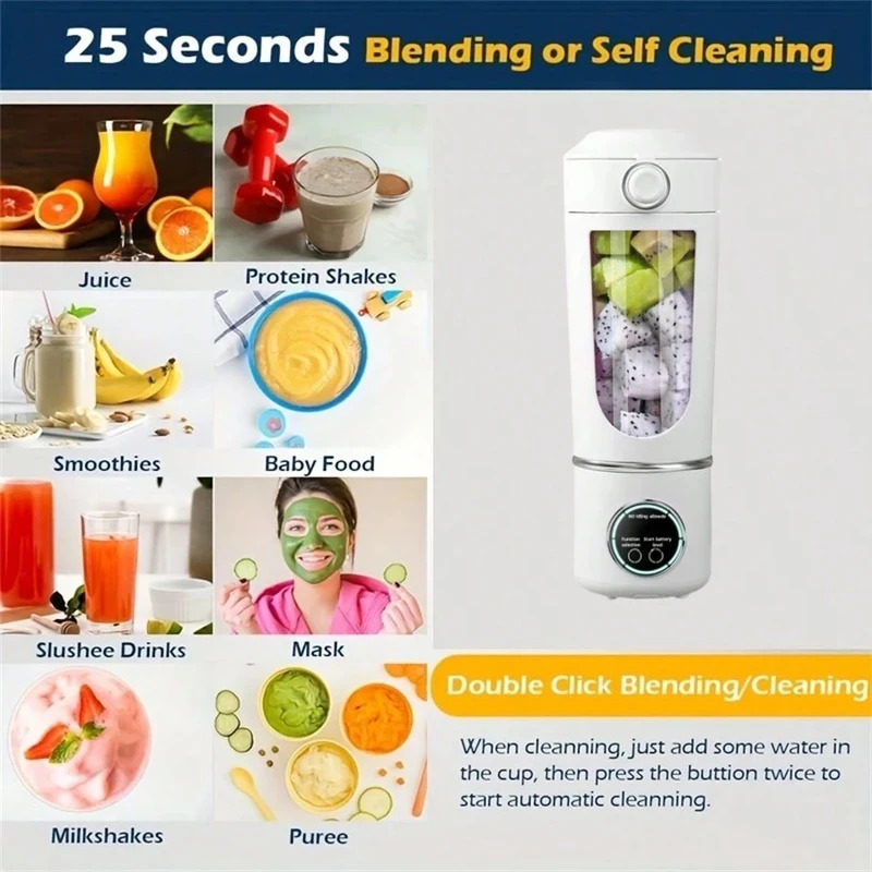 新しいポータブルジュースメーカーブレンダー、シェイクやスムー - Meal Prep Juice Bottles のレビューと価格