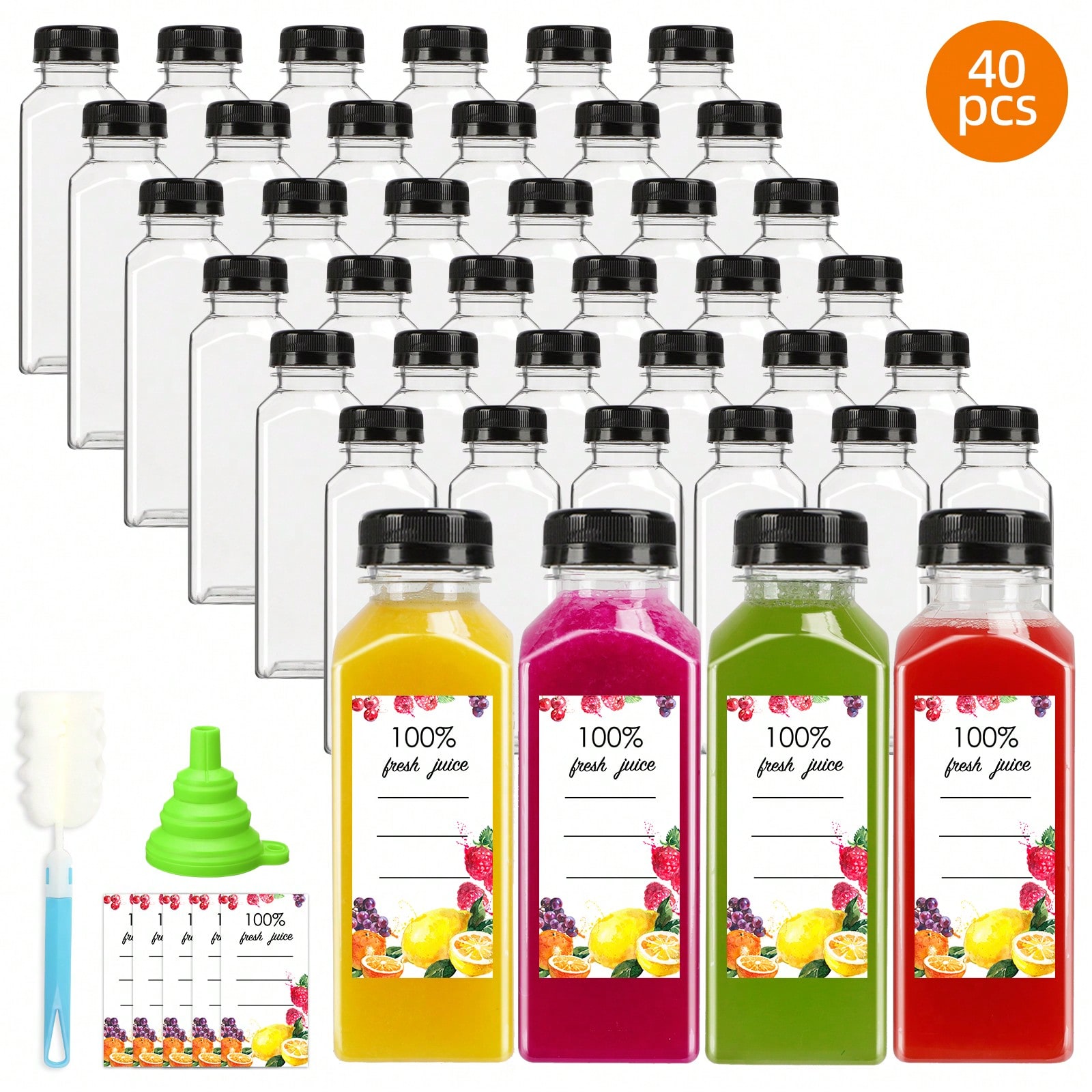 プラスチック製ジュースボトル モダンでスタイリッシュな透明な - Meal Prep Juice Bottles のレビューと価格