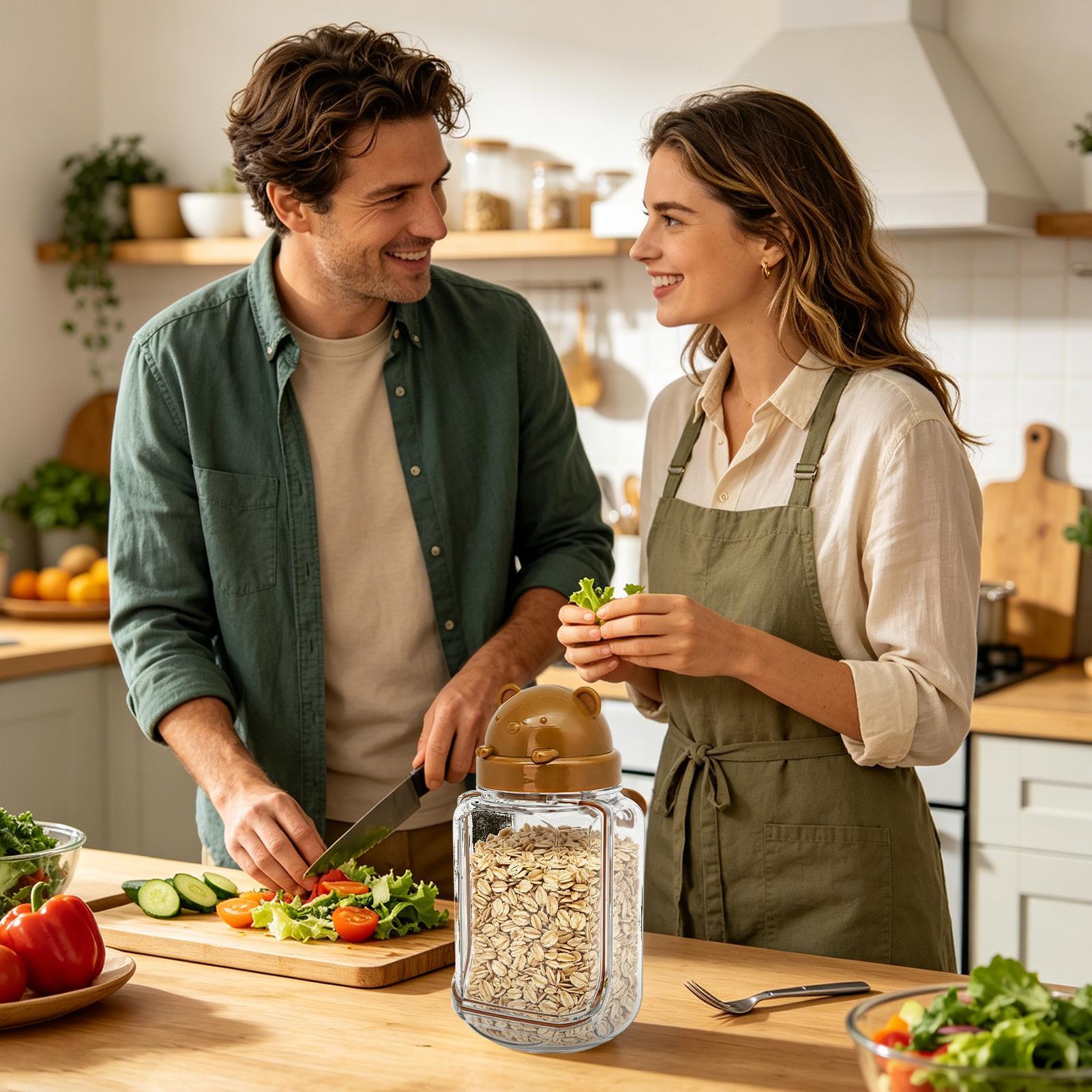 食事準備用ジャー 透明食品保存容器 サラダ容器 ランチ用 食 - Meal Prep Jar Salad のレビューと価格