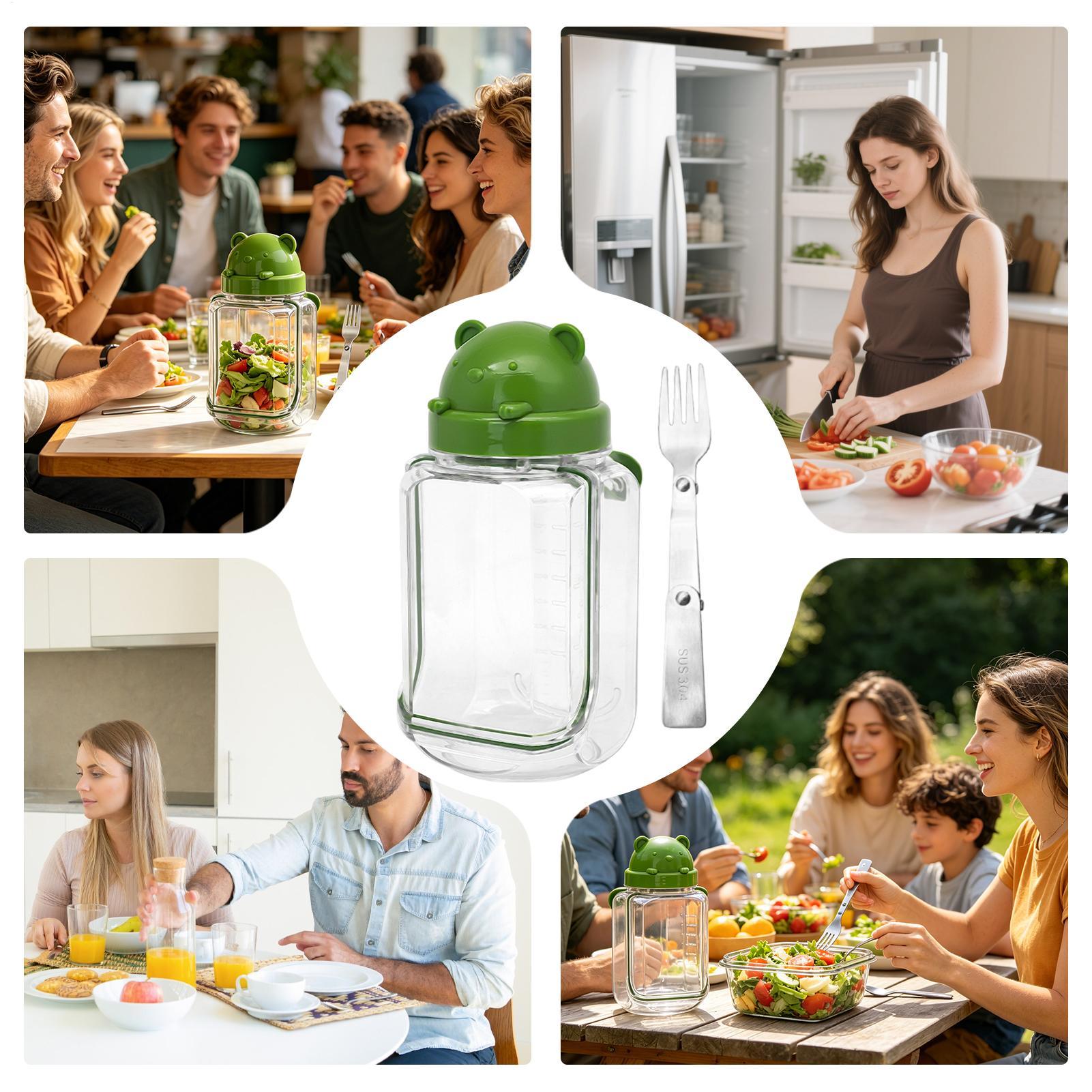 食事準備用ジャー 透明食品保存容器 サラダ容器 ランチ用 食 - Meal Prep Jar Salad のレビューと価格