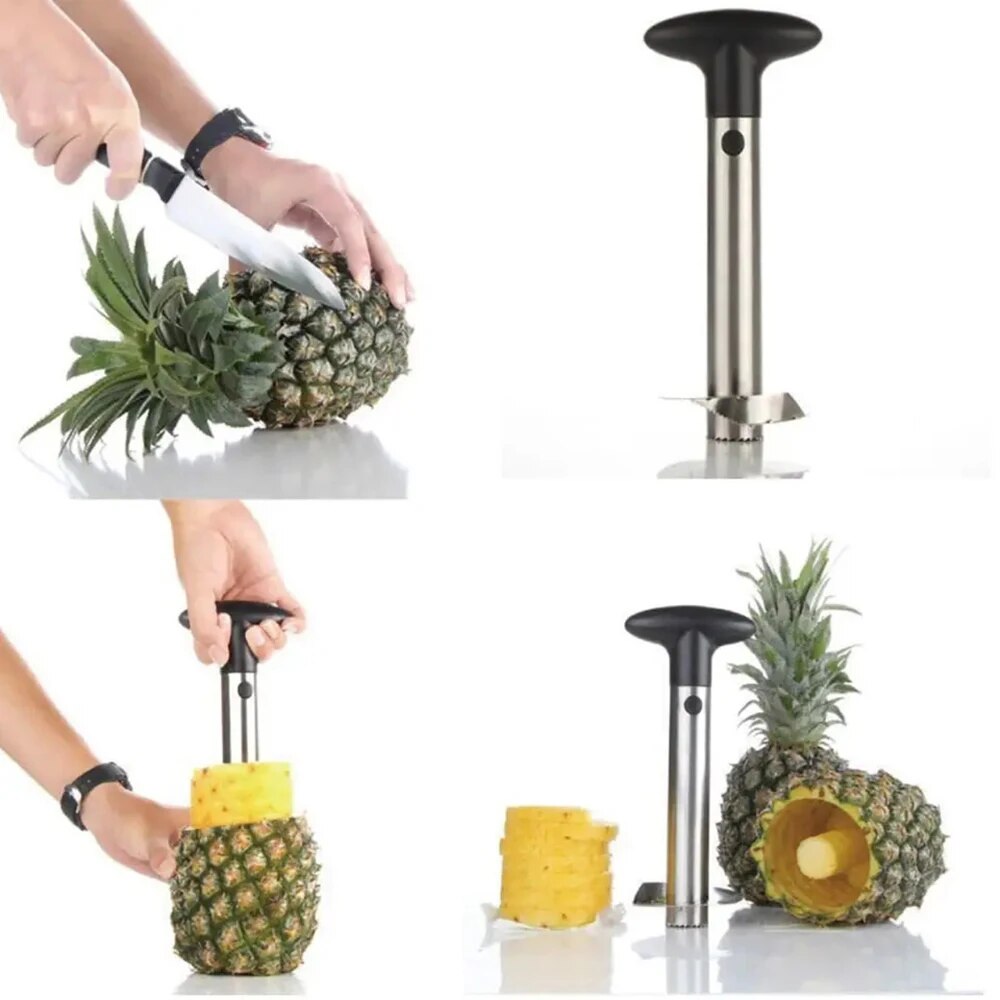 スポットステンレス鋼パイナップルピーラーパイナップルコアラー - Pineapple Corer Slicer のレビューと価格