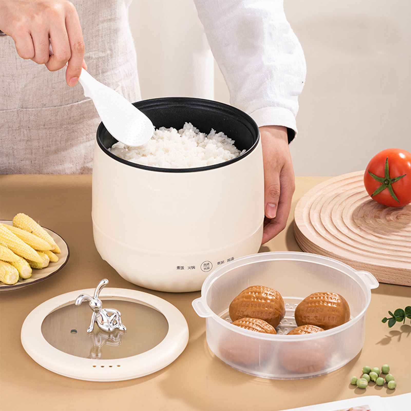 スマート電気ミニ炊飯器 18L ノンスティックコーティング  - Meal Prep With Rice のレビューと価格