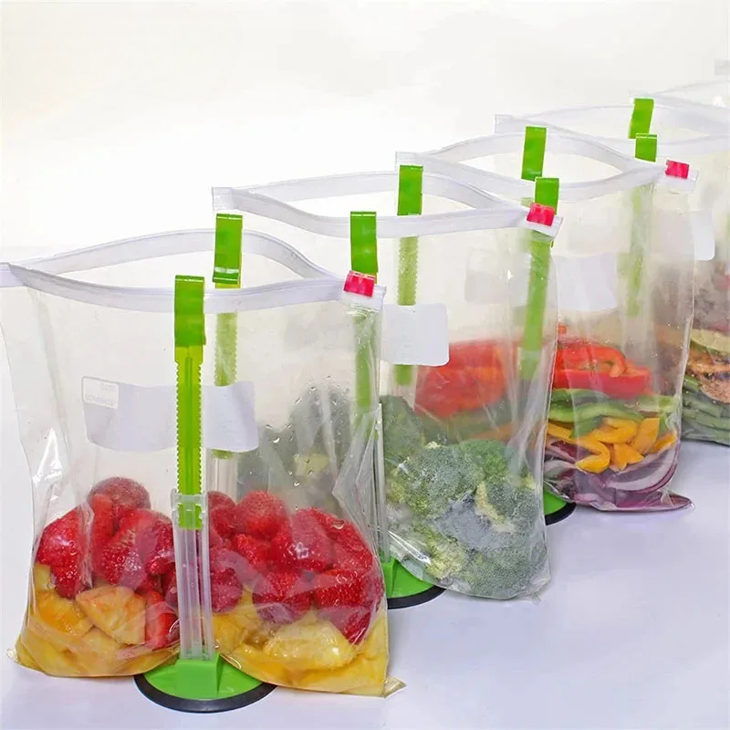 調節可能なバギーラックホルダー 食品準備バッグ用収納 プラス - Meal Prep Ziplock のレビューと価格