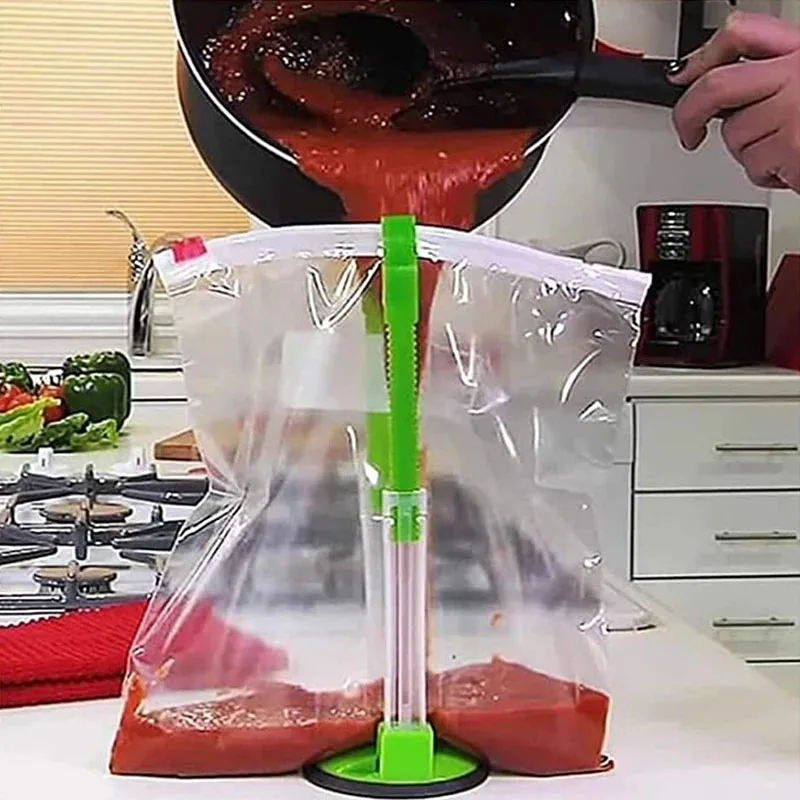 調節可能なバギーラックホルダー 食品準備バッグ用収納 プラス - Meal Prep Ziplock のレビューと価格