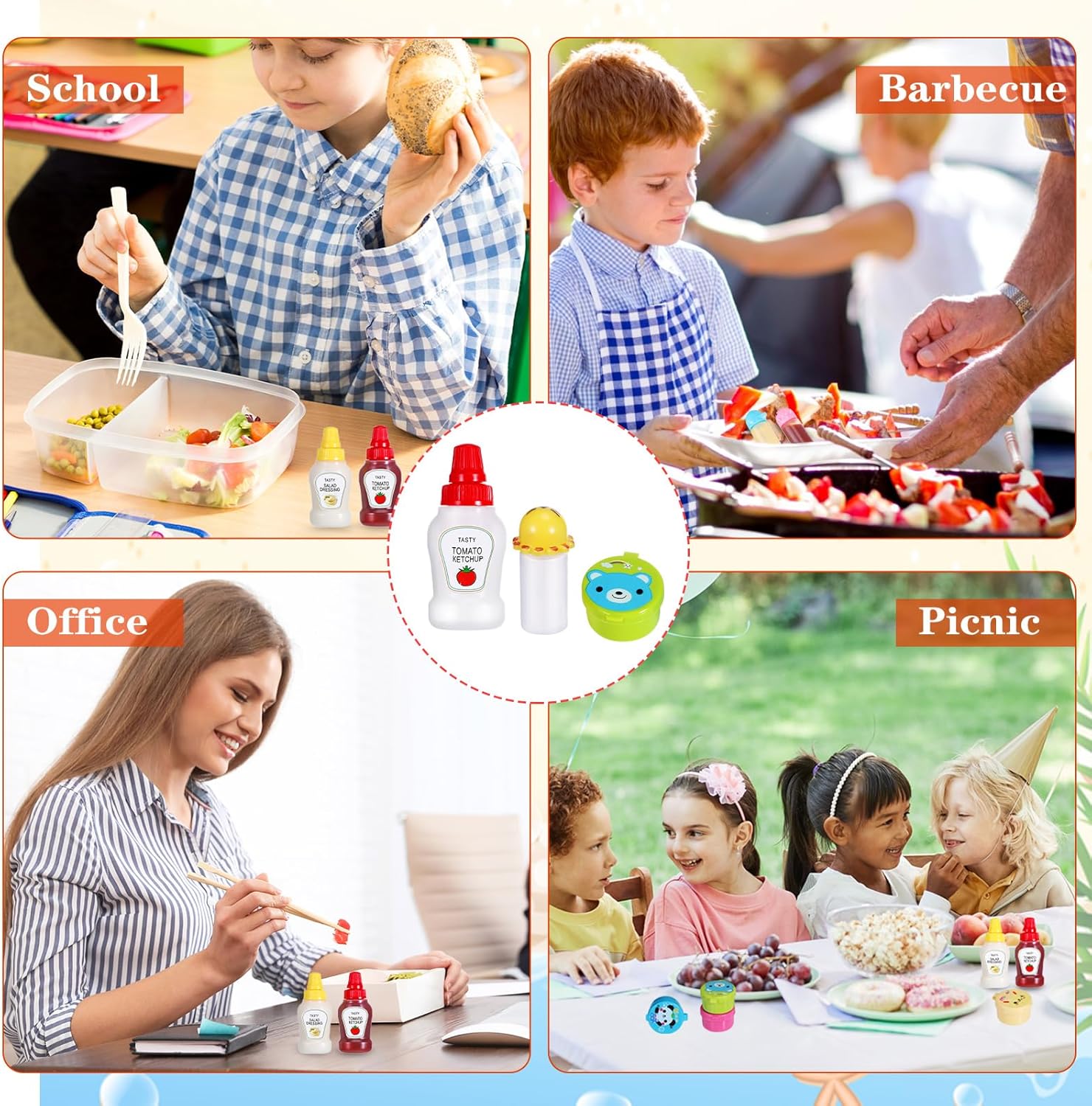 子供用弁当箱アクセサリー、フルーツフォーク、フードピック、ミ - Sauce Squeeze Bottle のレビューと価格