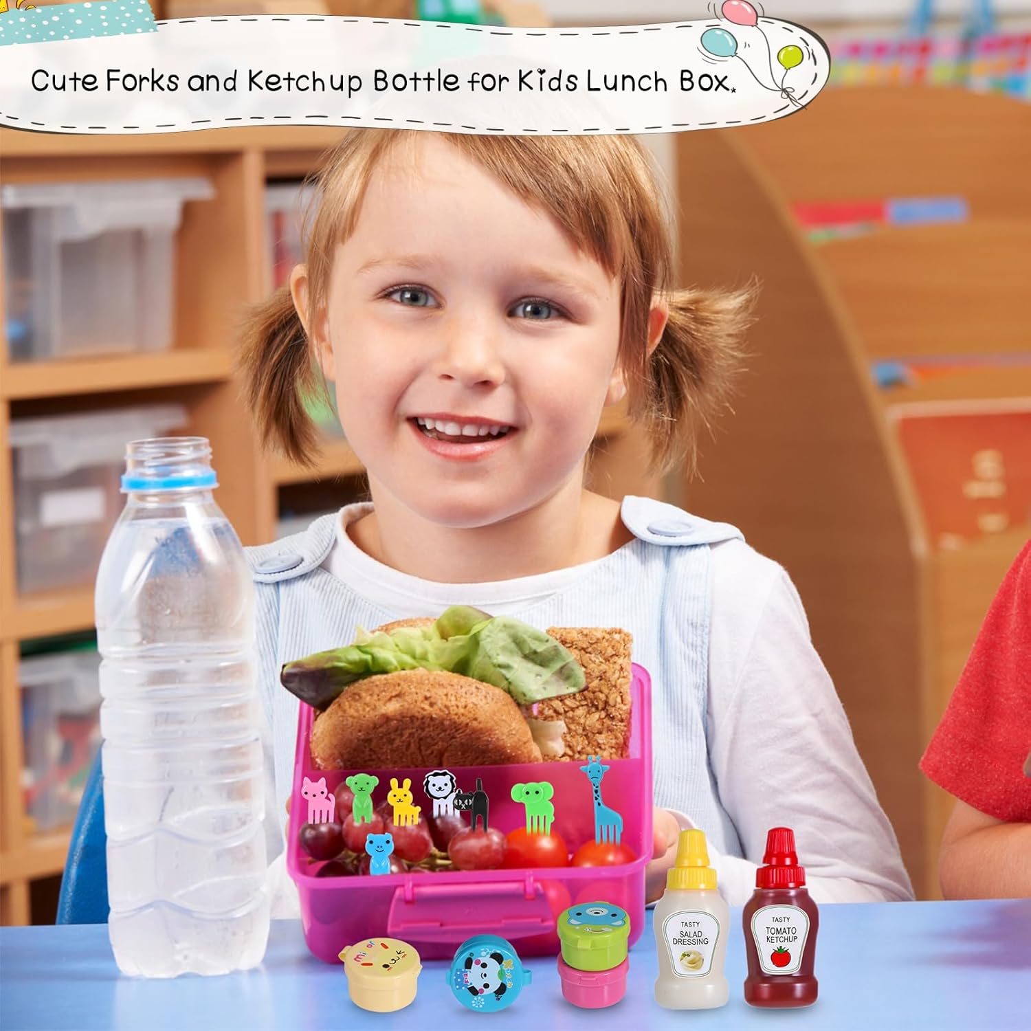 子供用弁当箱アクセサリー、フルーツフォーク、フードピック、ミ - Sauce Squeeze Bottle のレビューと価格