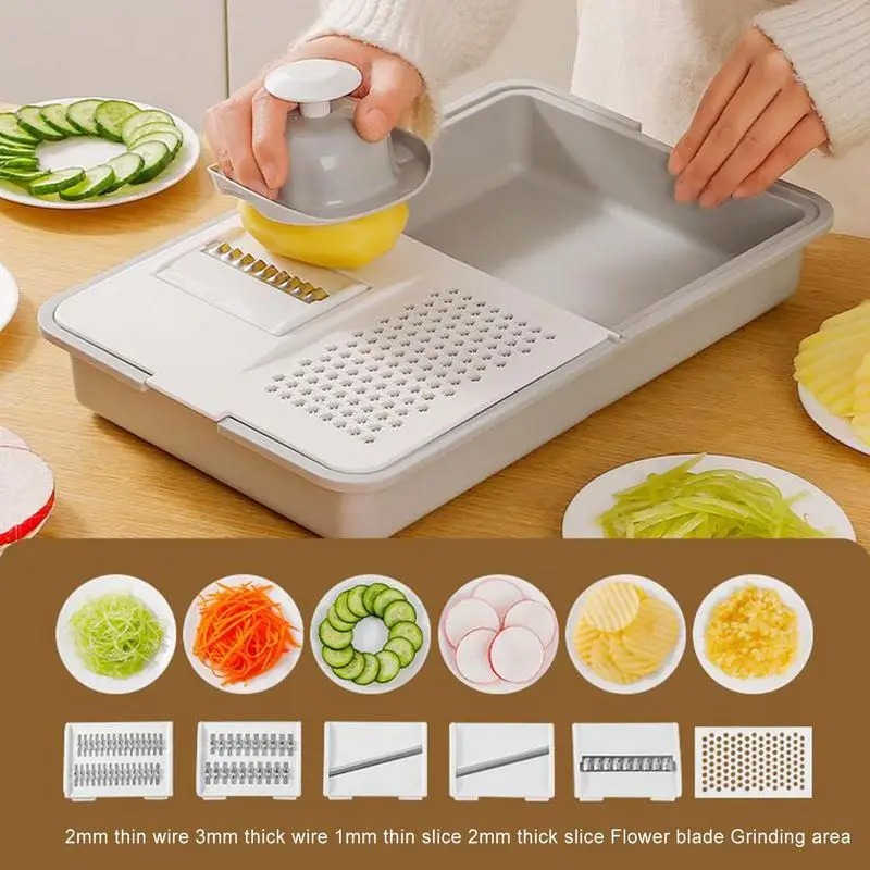 キッチン野菜スライサー、ピーラー、収納トレイ付き野菜おろし器 - Meal Prep Potatoes のレビューと価格