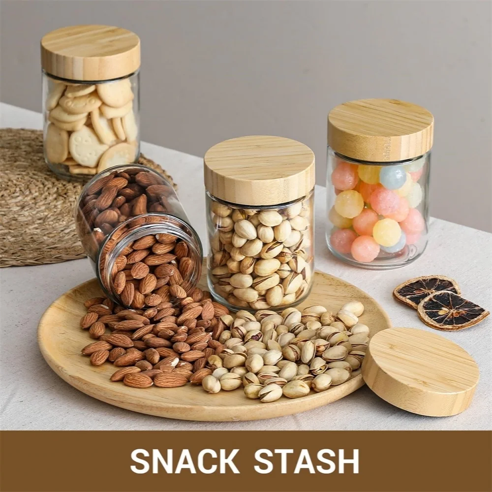 はい、4個パック16オンスのオーバーナイトオーツ容器、竹製蓋 - Meal Prep Jar Salad のレビューと価格