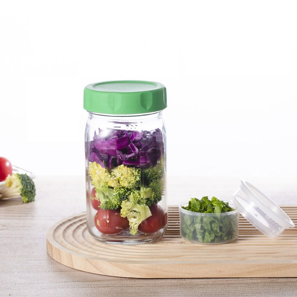 4個セット 32オンス ガラス製サラダジャー 目盛り付き ソ - Meal Prep Jar Salad のレビューと価格