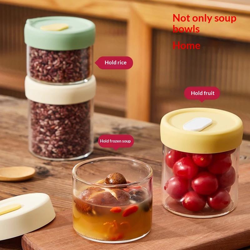 1Pc 240/400ML ガラス食品保存瓶、密封されたシリ - Meal Prep Juice Bottles のレビューと価格