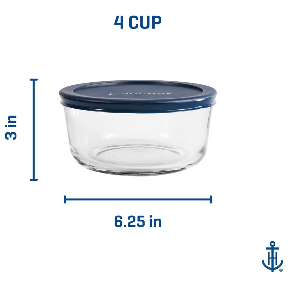 2個セット 丸型ガラス製食品保存容器 気密蓋付き 4カップ容 - Meal Prep Glass Containers With Lids のレビューと価格