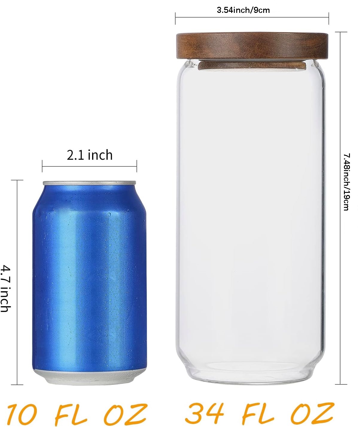 4個パック 34オンス ガラス瓶 木製蓋付き、ガラス製キッチ - Meal Prep Glass Containers With Lids のレビューと価格