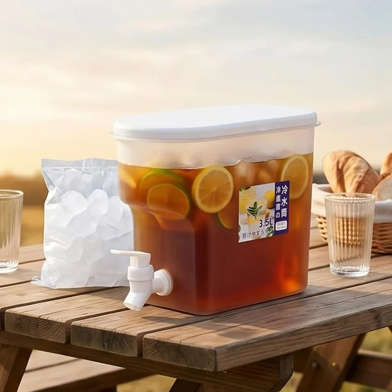 飲み物ディスペンサー、蛇口付き3.5L透明プラスチックピッチ - Meal Prep Juice Bottles のレビューと価格