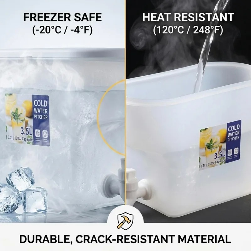 飲み物ディスペンサー、蛇口付き3.5L透明プラスチックピッチ - Meal Prep Juice Bottles のレビューと価格