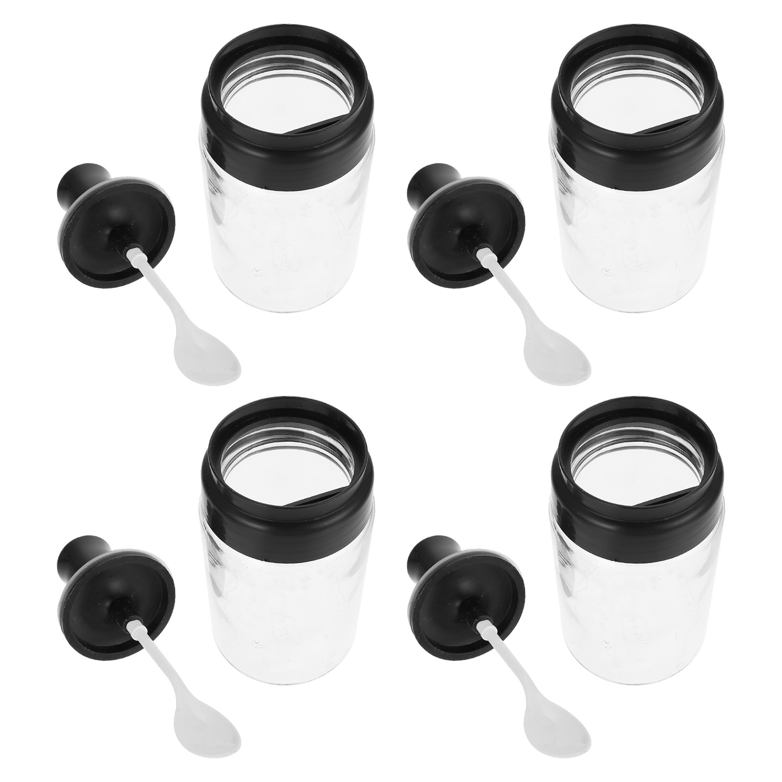 4個入りガラス製スパイスジャー、スプーン付き蓋、気密調味料容 - Meal Prep Glass Containers With Lids のレビューと価格