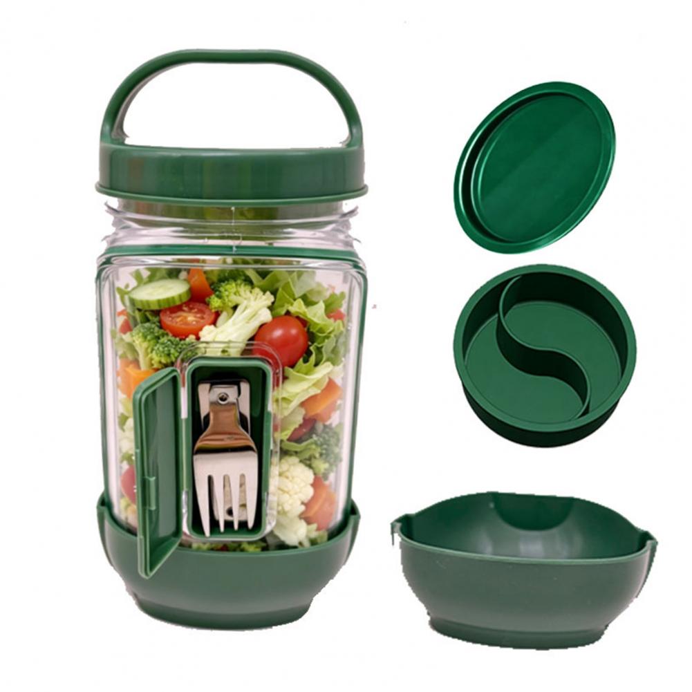 漏れ防止サイドオープンサラダジャー、ドレッシングコンパートメ - Meal Prep Jar Salad のレビューと価格