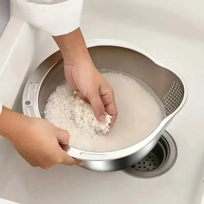 錆びないステンレス製米とぎざる、ストレーナーボウル、パスタ、 - Meal Prep With Rice のレビューと価格
