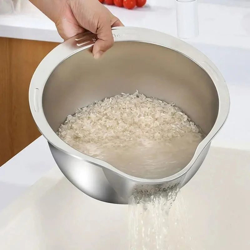 錆びないステンレス製米とぎざる、ストレーナーボウル、パスタ、 - Meal Prep With Rice のレビューと価格