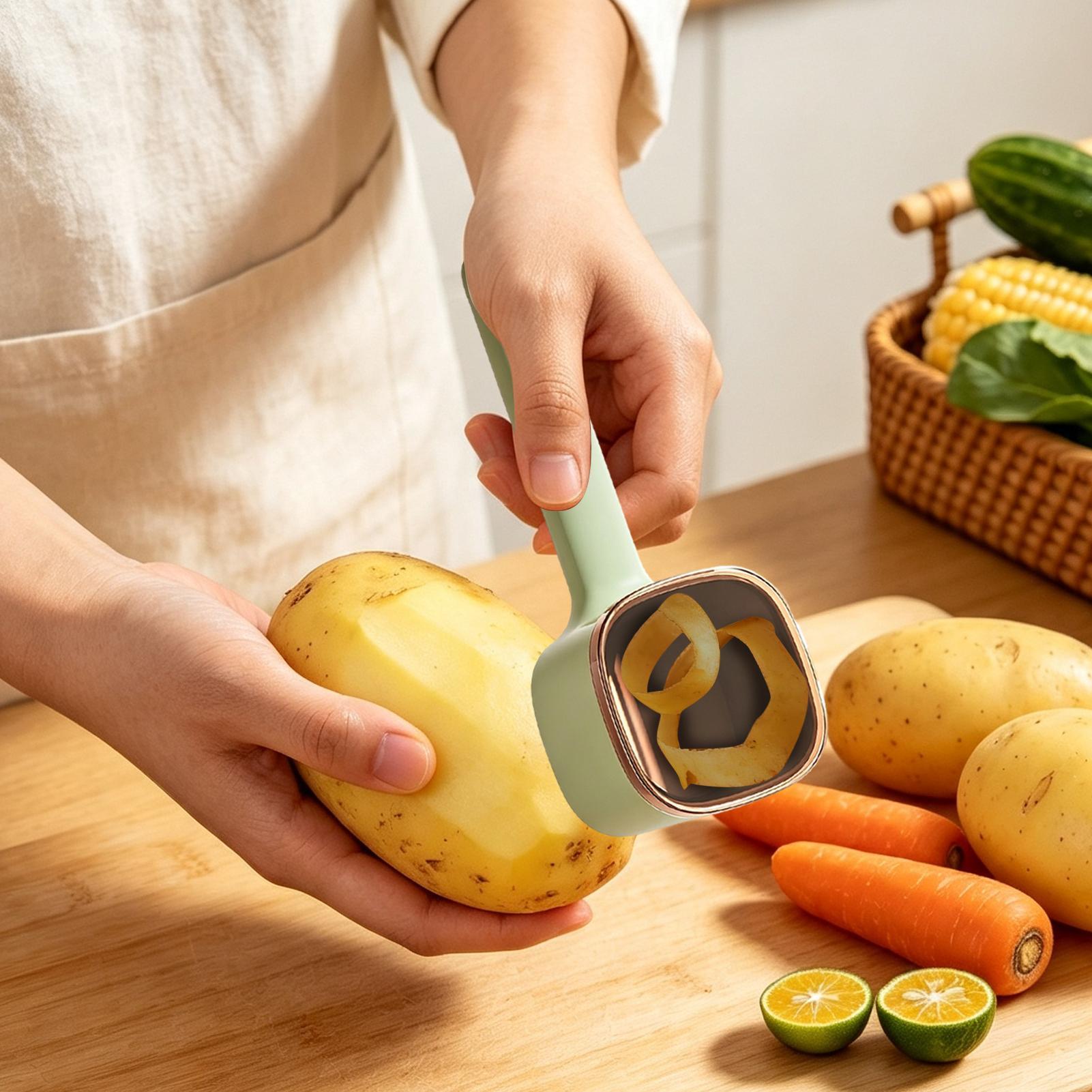 キャッチャー付き野菜ピーラー、蓋付き野菜皮むきカッターツール - Meal Prep Potatoes のレビューと価格