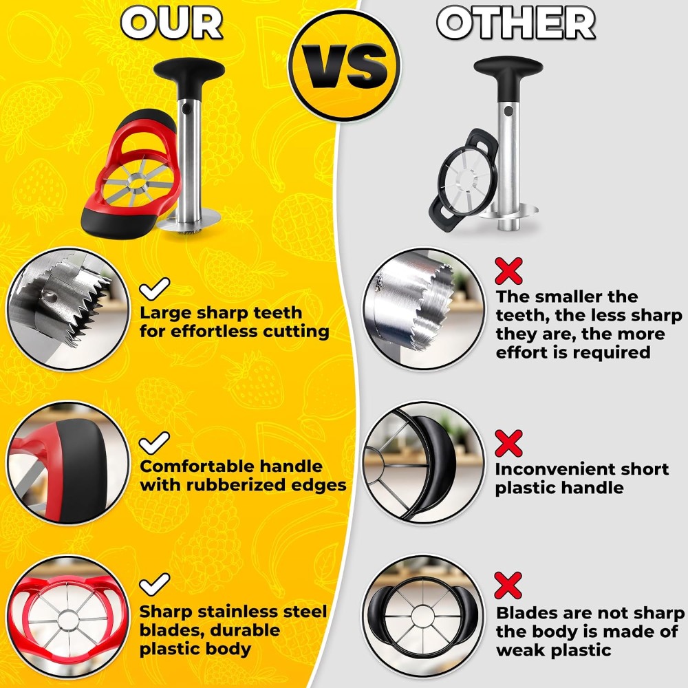 ステンレス製パイナップルコアラー＆スライサー - 厚刃付きフ - Pineapple Corer Slicer のレビューと価格