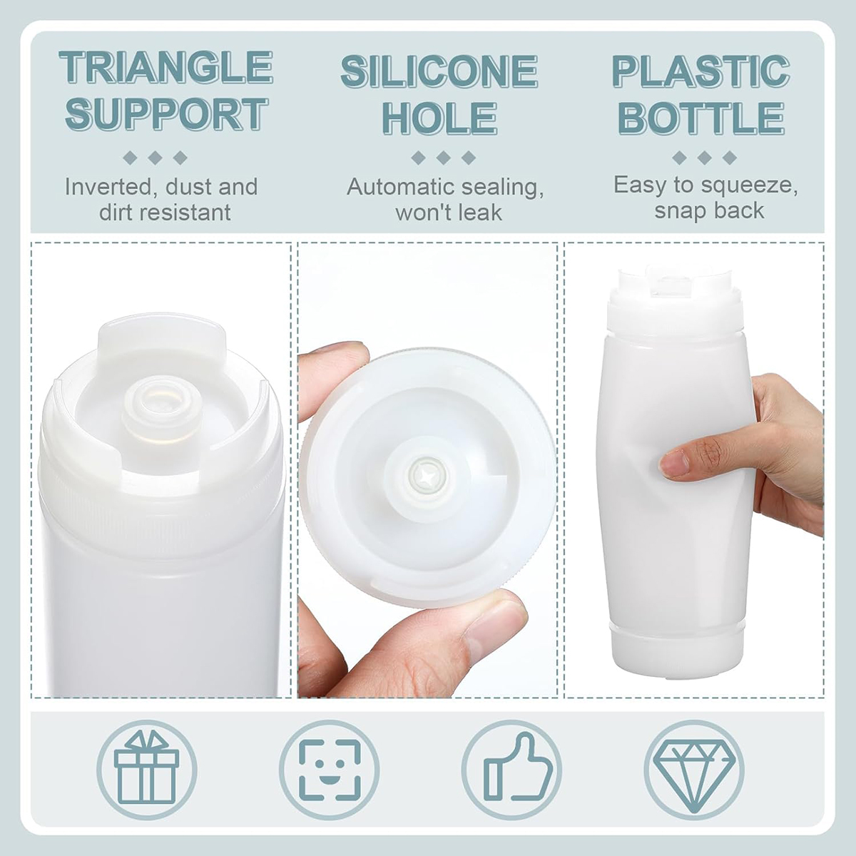 大容量プラスチックソースボトルダブルヘッドスクイーズボトルト - Sauce Squeeze Bottle のレビューと価格