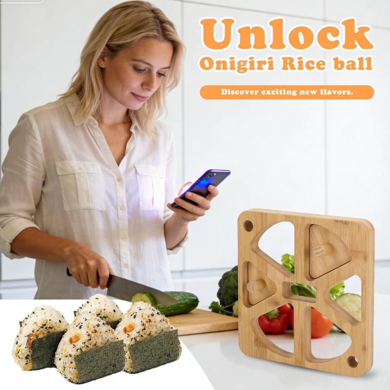 木製おにぎり型 5/6穴 日本のむすびメーカー 寿司DIY  - Meal Prep With Rice のレビューと価格